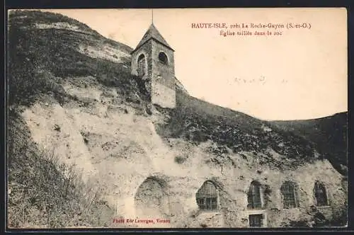 AK Haute-Isle /La Roche-Guyon, Eglise taillée dans le roc