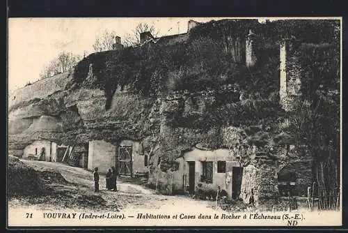 AK Vouvray /I. & L., Habitations et Caves dans le Rocher à l`Échenau