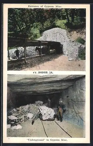 AK Dodge, IA, Entrance of Gypsum Mine, scene underground