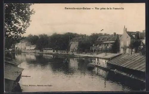 AK Samois-sur-Seine, Vue prise de la Passerelle