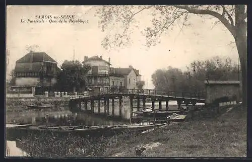 AK Samois-sur-Seine, La Passerelle, Quai de la République