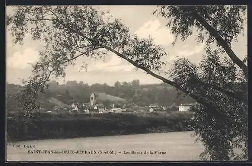 AK Saint-Jean-les-Deux-Jumeaux, Les Bords de la Marne