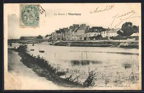 AK Thorigny, La Marne à Thorigny et vue des maisons au bord de l`eau