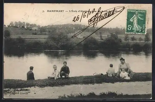 AK Dampmart, L`école d`Annet aux bords de la Marne