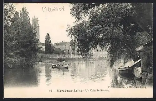 AK Moret-sur-Loing, Un Coin de Rivière