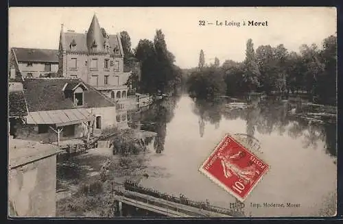 AK Moret, Le Loing et bâtiments historiques au bord de l`eau