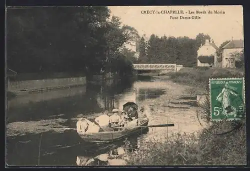 AK Crécy-la-Chapelle, Les Bords du Morin, Pont Dame-Gille