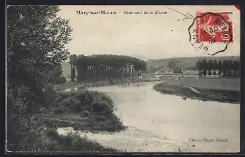 AK Mary-sur-Marne, Panorama de la Marne