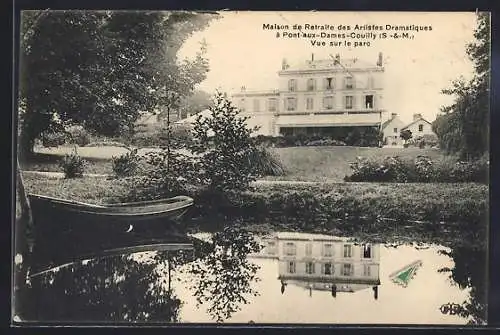 AK Pont-aux-Dames, Maison de Retraite des Artistes Dramatiques, vue sur le parc