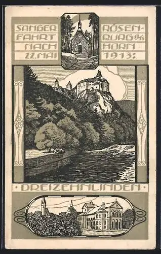 AK Rosenburg a. K., Sängerfahrt 1913, Dreizehnlinden