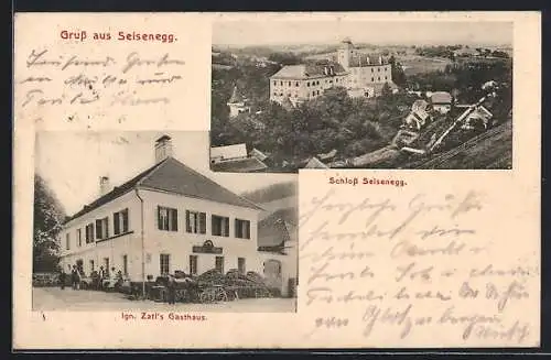 AK Seisenegg, Ign. Zatl`s Gasthaus und Schloss Seisenegg