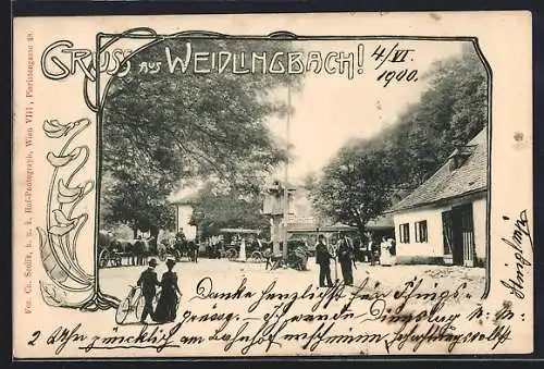 AK Weidlingbach, Strassenpartie in der Ortschaft