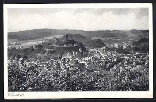 AK Dillenburg, Ortsansicht aus der Vogelschau