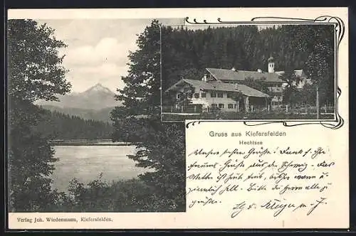 AK Kiefersfelden, Ortspartie, Blick auf den Hechtsee