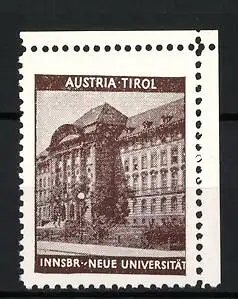 Reklamemarke Austria Tirol, Innsbruck Neue Universität, Universitätsgebäude