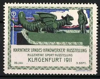 Reklamemarke Klagenfurt, Kärntner Landes-Handwerker-Ausstellung 1911, Drache als wichtigstes Symbol