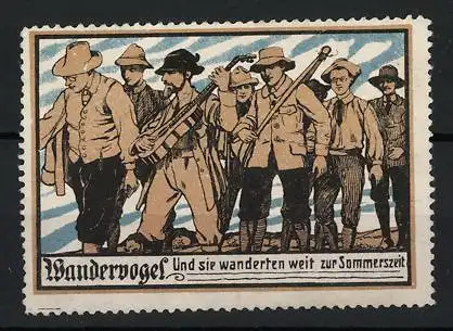 Reklamemarke Wandervogel, Und sie wanderten weit zur Sommerszeit, Wandergruppe