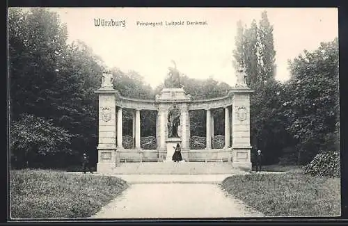 AK Würzburg, Prinzregent Luitpold Denkmal