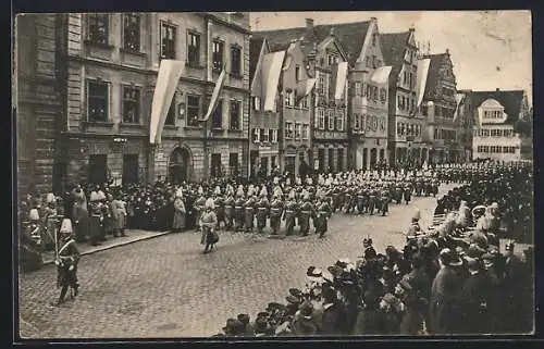 AK Dillingen a. D., Parademarsch des k. 8. Chevauleger-Regiments