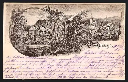 AK Gernsbach, Teilansichten des Ortes