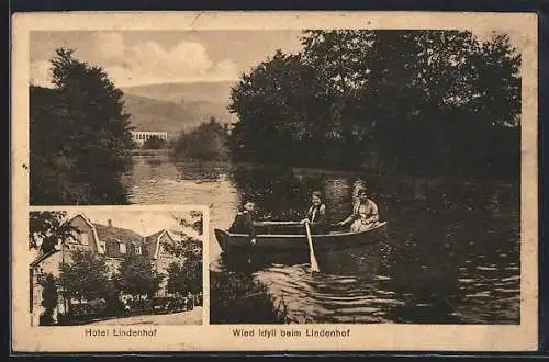 AK Oberlahr /Westerwald, Hotel Lindenhof, Bes. Julius Koch, Wied Idyll