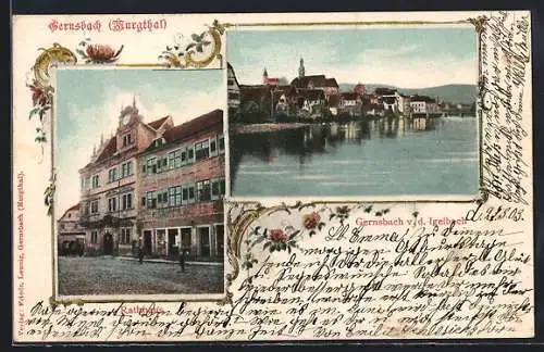 AK Gernsbach /Murgtal, Ansicht v. d. Igelbach, Rathaus
