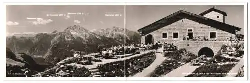 Klapp-AK Kehlsteinhaus, Terrasse mit Watzmann und Königssee