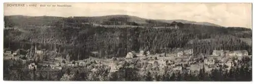 Klapp-AK Schierke i. Harz, Panoramablick von der Mauseklippe