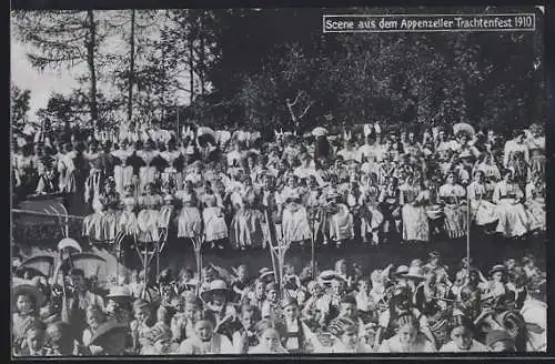 AK Appenzell, Szene aus dem Trachtenfest 1910