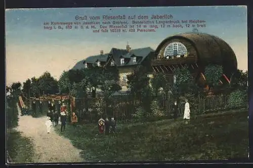 AK Langenbruck bei Reichenberg, Gasthaus Riesenfass auf dem Jaberlich