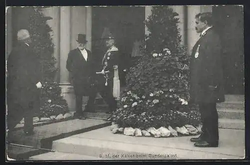 AK Bern, Kaiser Wilhelm II. beim Bundespalast, 06. September 1912