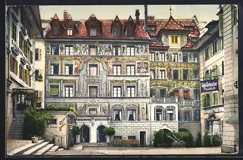 AK Luzern, Hotel Waage und Geschäft der Geb. Gränicher