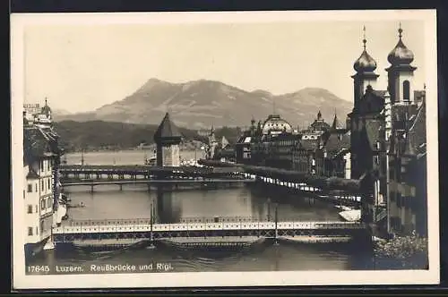 AK Luzern, Reussbrücke und Rigi