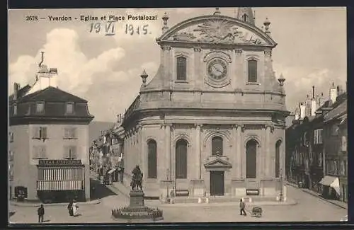 AK Yverdon, Eglise et Place Pestalozzi