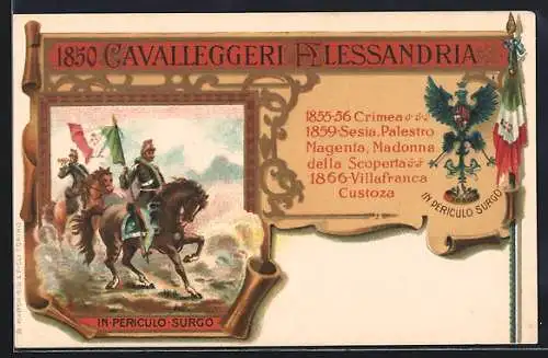 AK Cavalleggeri Alessandria 1850, Fahnenträger der Kavallerie