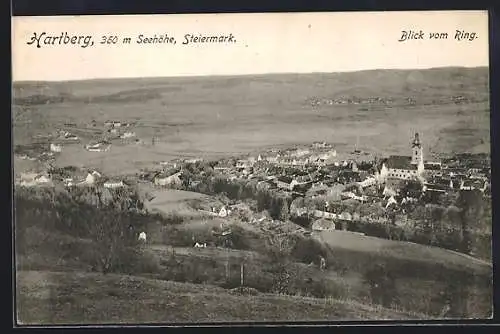 AK Hartberg /Steiermark, Blick vom Ring auf den Ort