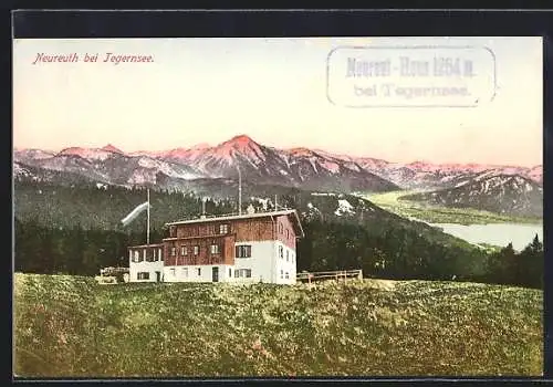 AK Neureuthaus, Berghütte und Alpen-Panorama