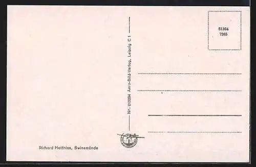 AK Swinemünde, Blick zum Strand mit Segelbooten