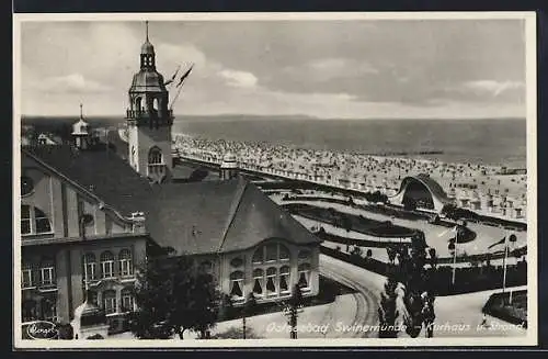 AK Swinemünde, Kurhaus und Strand