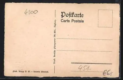 AK Essen, Häuserpartie in der Kolonie Altenhof