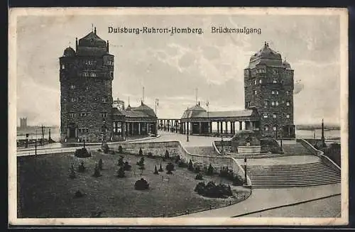 AK Duisburg, Brunnen der neuen Rheinbrücke