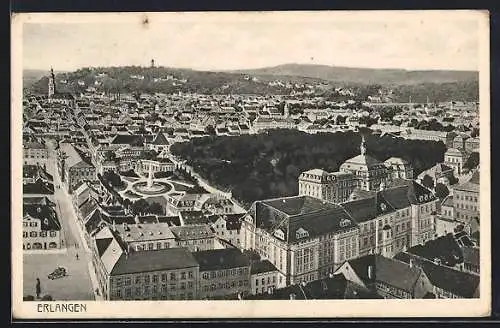 AK Erlangen, Teilansicht aus der Vogelschau