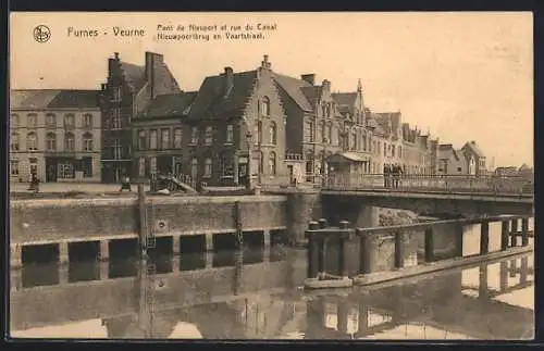 AK Furnes, Pont de Nieuport et rue du Canal