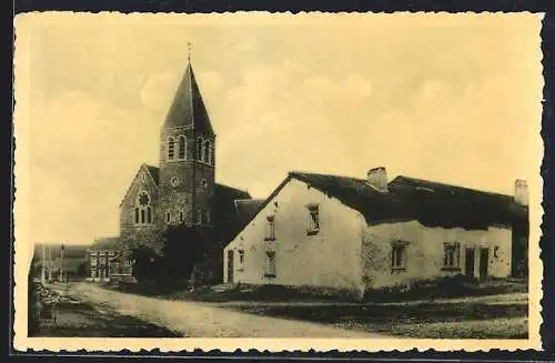 AK Herbeumont-s-Semois, Eglise St-Nicolas et Maison ardennaise