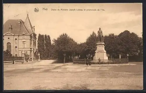 AK Huy, Statue du Ministre Joseph Lebeau et promenade de l`Ile