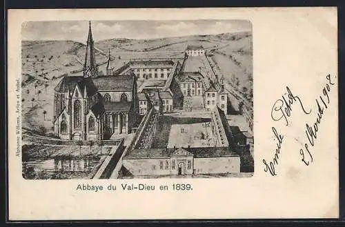 Künstler-AK Val-Dieu, Abbaye en 1839