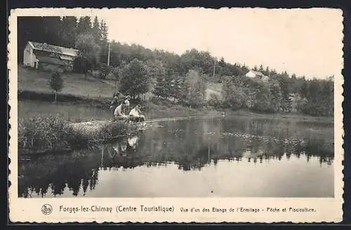 AK Forges-lez-Chimay, Centre Touristique, Vue d`un des Etangs de l`Ermitage, Pêche et Pisciculture