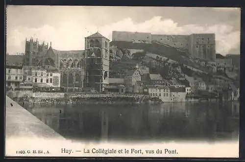 AK Huy, La Collégiale et le Fort, vus du Pont