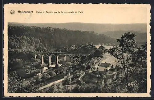 AK Herbeumont s/Semois, Viaduc & Semois vus de la promenade du Faité