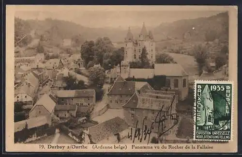 AK Durbuy s/Ourthe, Panorama vu du Rocher de la Fallaise